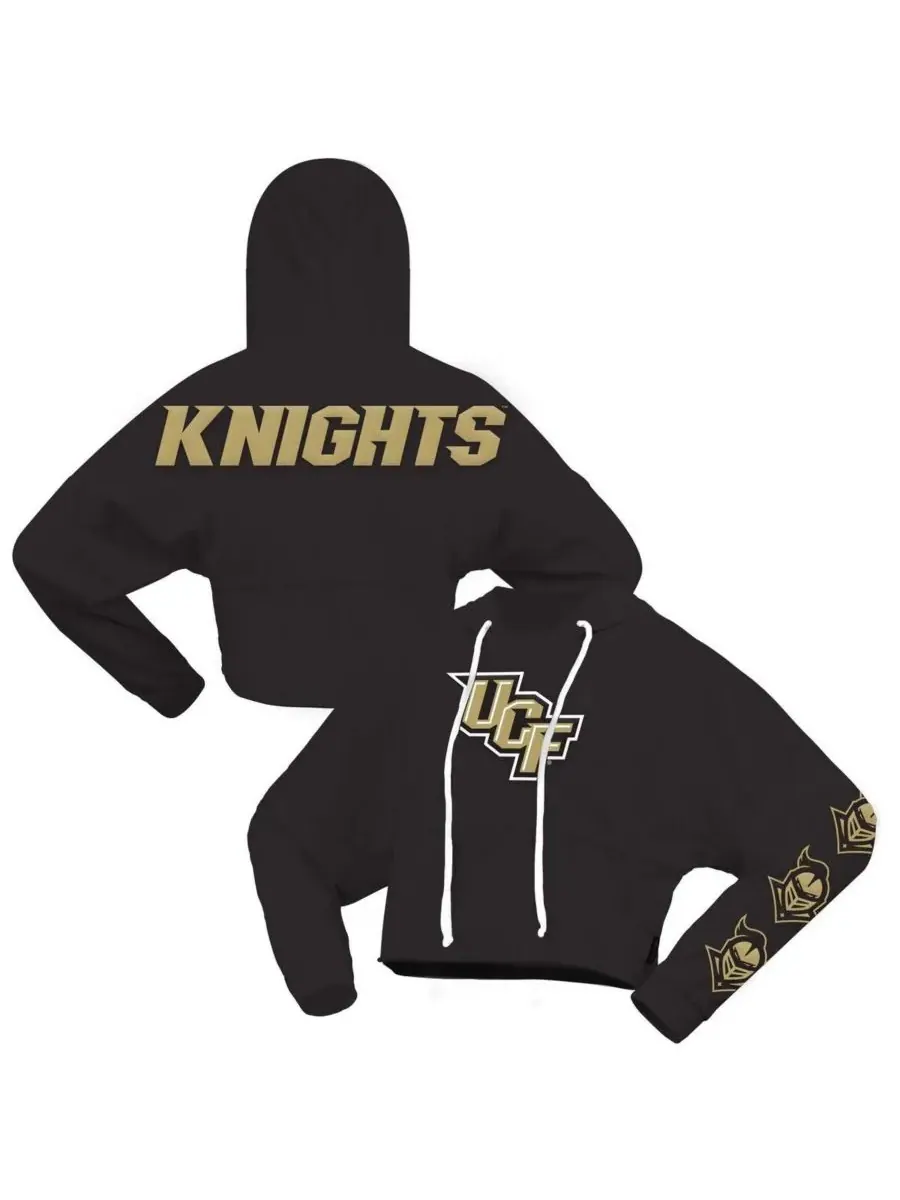 Spirit Jersey Женская черная укороченная толстовка с капюшоном UCF Knights оверсайз