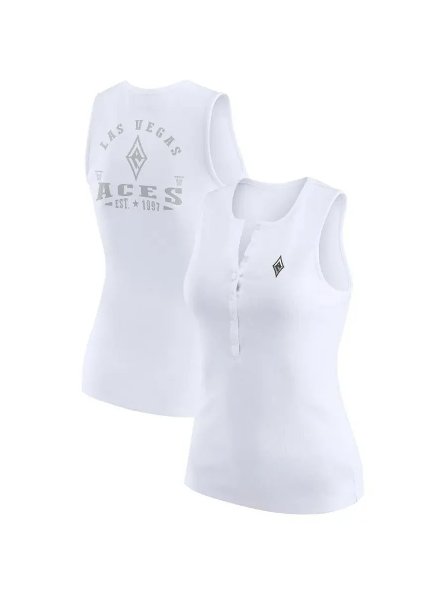WEAR by Erin Andrews Женская белая трикотажная майка-поло Las Vegas Aces в рубчик — изображение 1 из 3, белый