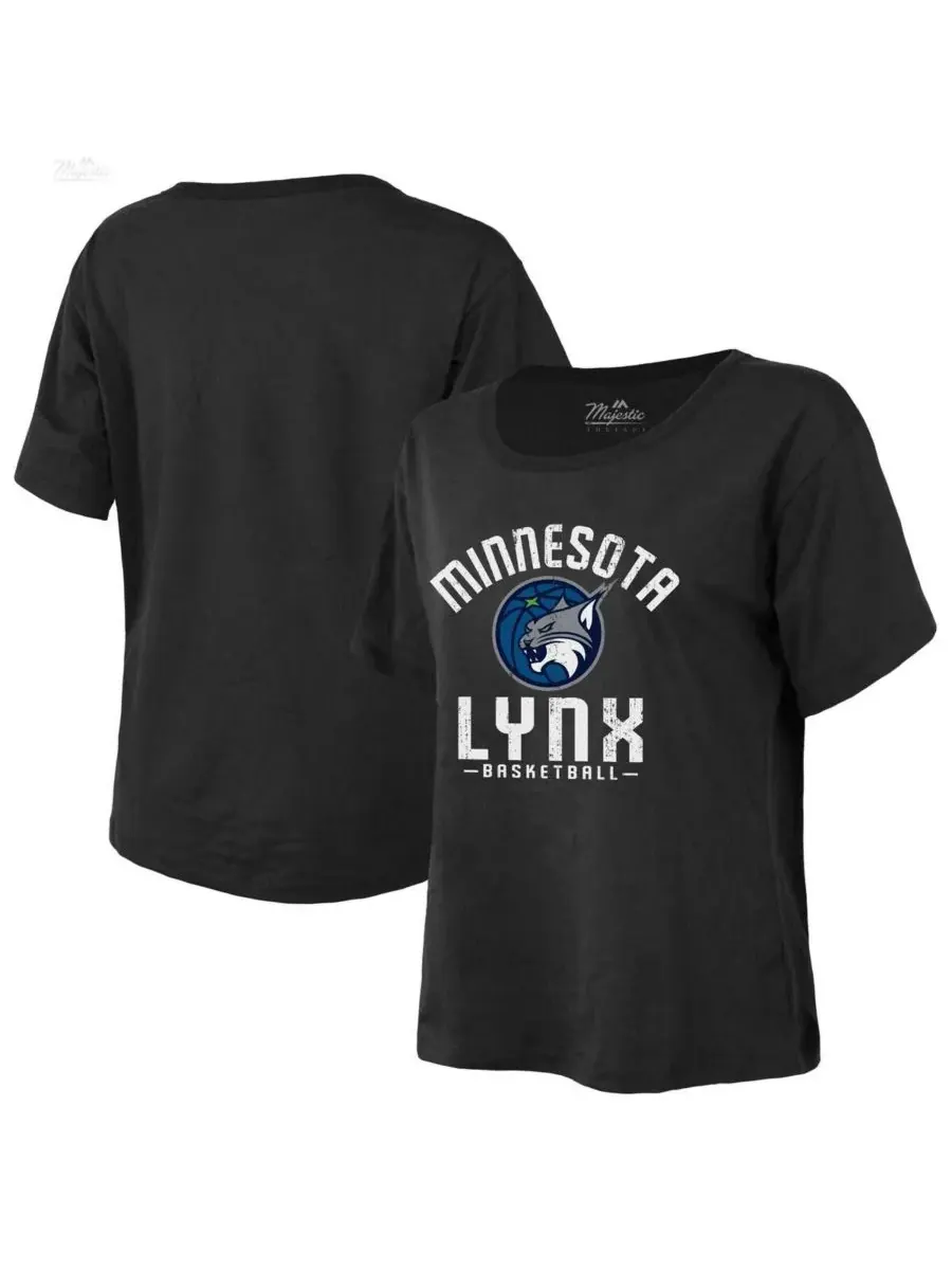 Majestic Женская черная футболка Minnesota Lynx The Edge Premium Boxy — изображение 1 из 3, черный