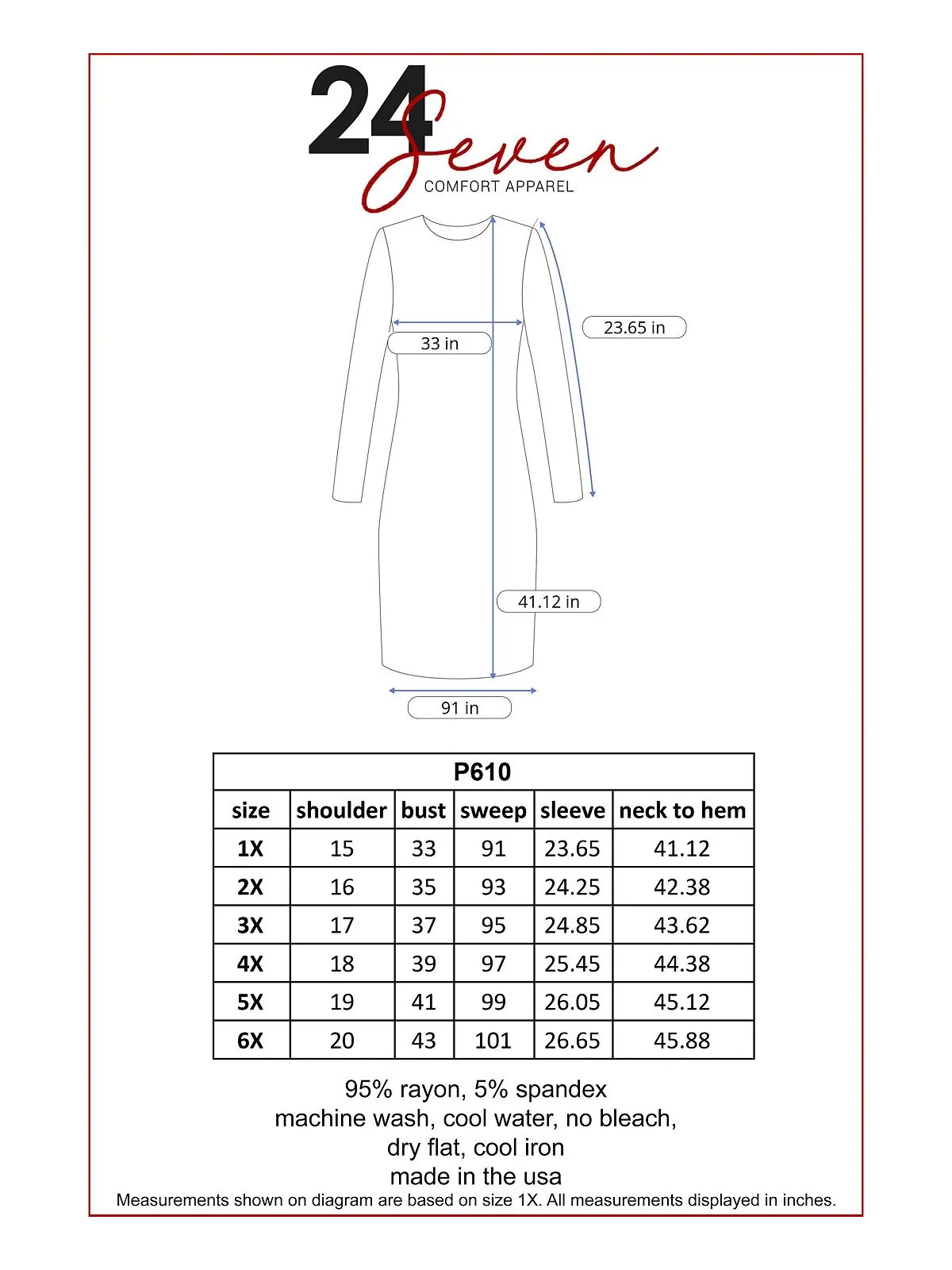 Расклешенное женское платье больших размеров 24seven Comfort Apparel — изображение 4 из 6, красный