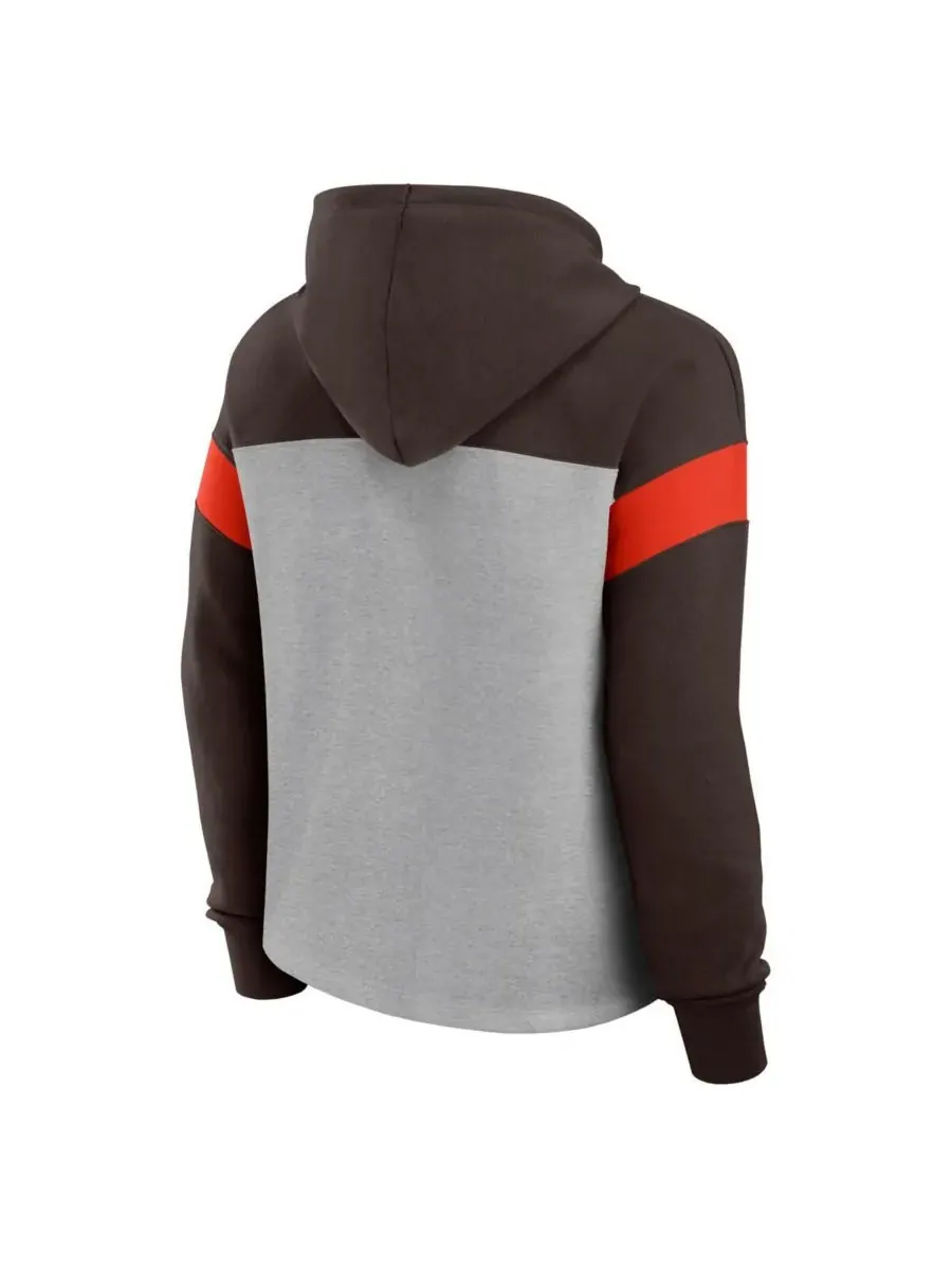 Fanatics Женская толстовка с капюшоном Cleveland Browns Bold Play Call серо-коричневого цвета — изображение 2 из 3