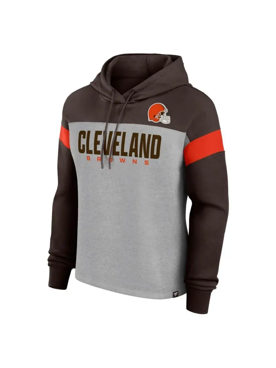 Fanatics Женская толстовка с капюшоном Cleveland Browns Bold Play Call серо-коричневого цвета — изображение 3 из 3
