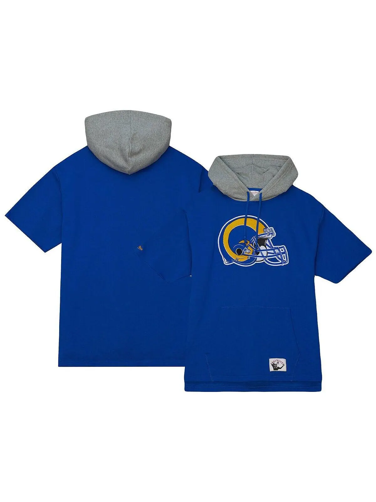 Мужская толстовка с короткими рукавами Royal Los Angeles Rams Postgame Mitchell & Ness — изображение 1 из 1, королевский