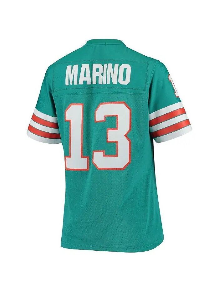 Женская футболка Dan Marino Aqua Miami Dolphins 1984 Legacy Replica Mitchell & Ness — изображение 2 из 3, голубой