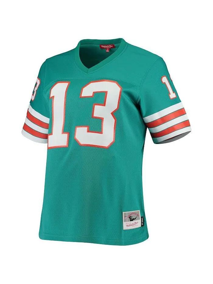 Женская футболка Dan Marino Aqua Miami Dolphins 1984 Legacy Replica Mitchell & Ness — изображение 3 из 3, голубой