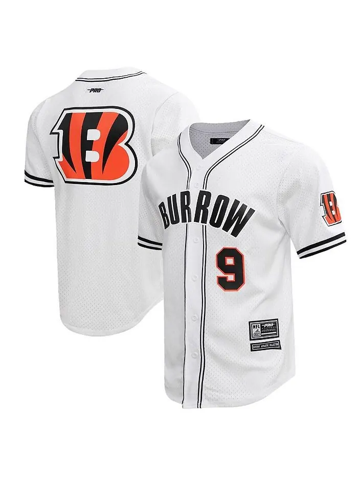 Мужская белая рубашка на пуговицах для бейсболиста Joe Burrow Cincinnati Bengals Pro Standard — изображение 1 из 4, белый