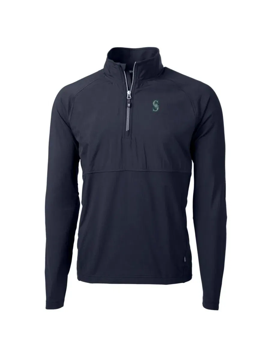 Мужская темно-синяя куртка-пуловер Seattle Mariners Adapt Eco Knit Hybrid с застежкой-молнией до — изображение 1 из 1