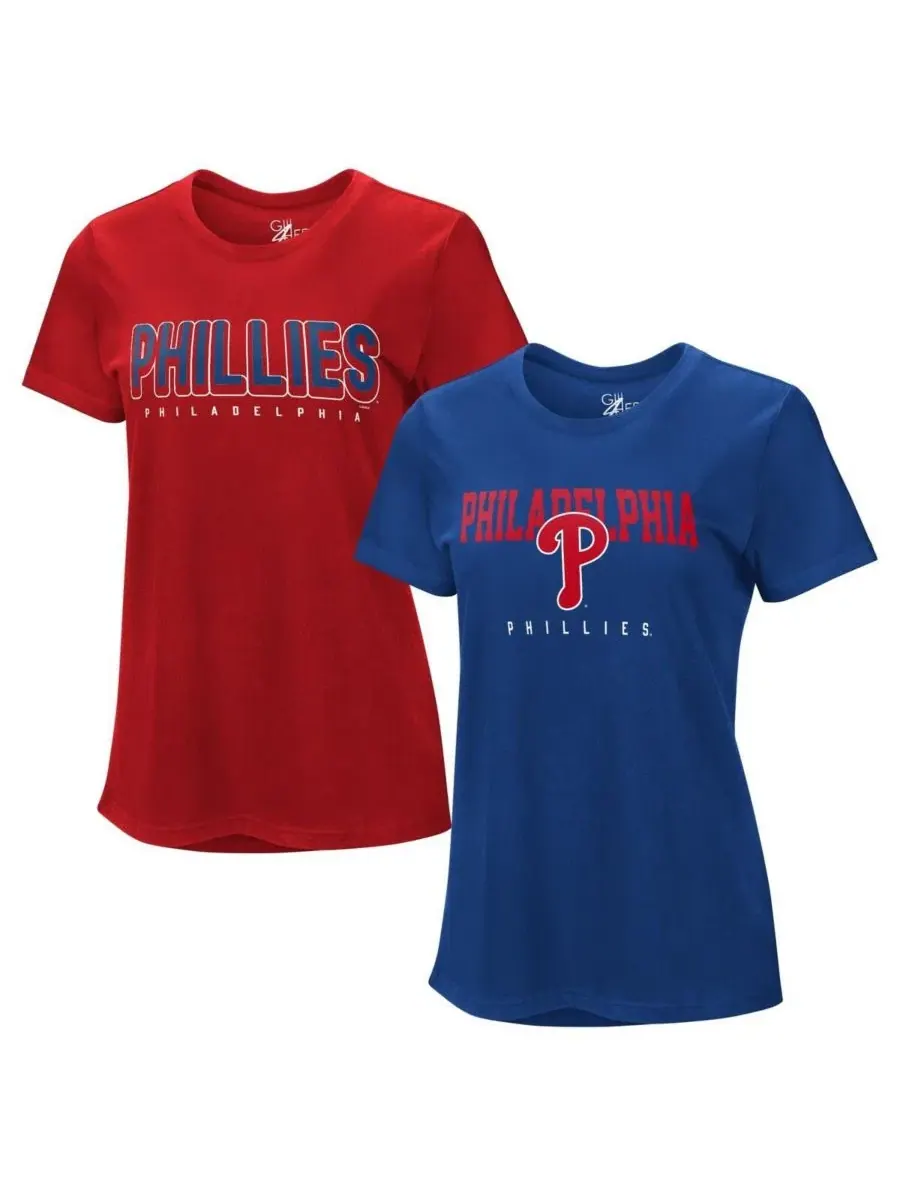 Комплект из двух женских футболок Philadelphia Phillies красного/королевского цвета G-Iii 4Her By — изображение 1 из 9