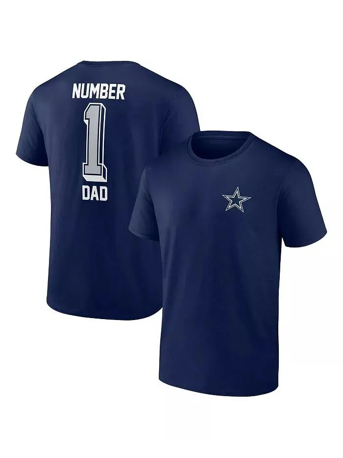 Мужская темно-синяя футболка Dallas Cowboys Number One Dad Fanatics — изображение 1 из 3