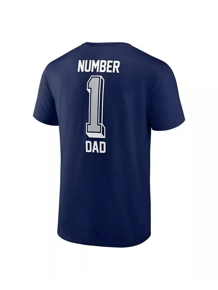 Мужская темно-синяя футболка Dallas Cowboys Number One Dad Fanatics — изображение 2 из 3