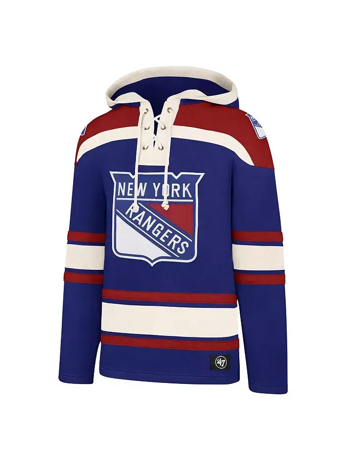 Мужская синяя толстовка с капюшоном New York Rangers Big and Tall Superior Lacer на шнурках '47 — изображение 3 из 3