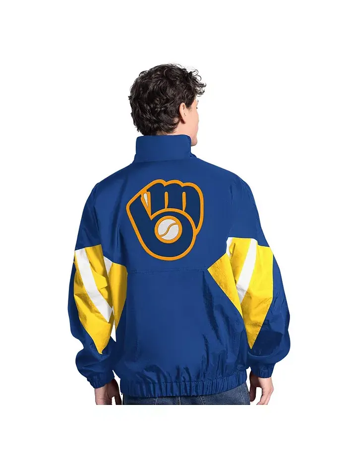 Мужская толстовка с капюшоном и полузастежкой Milwaukee Brewers Cooperstown Chief Starter — изображение 2 из 2