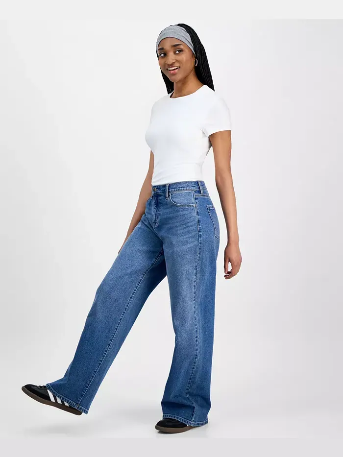 Джинсы с широкими штанинами и эластичной спинкой для подростков Celebrity Pink — изображение 7 из 8