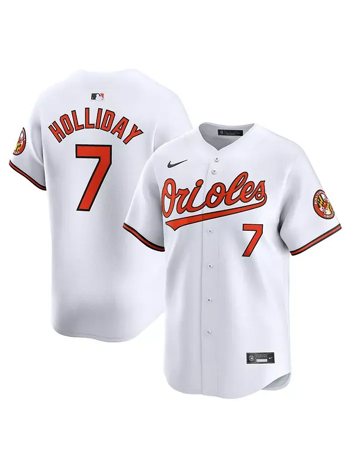 Мужская белая лимитированная джерси Baltimore Orioles с именем игрока Jackson Holliday (домашняя — изображение 1 из 3