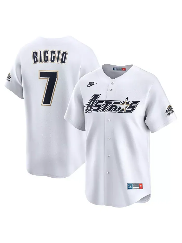 Мужская белая ретро-джерси Houston Astros Craig Biggio из коллекции Cooperstown Limited Nike — изображение 1 из 3
