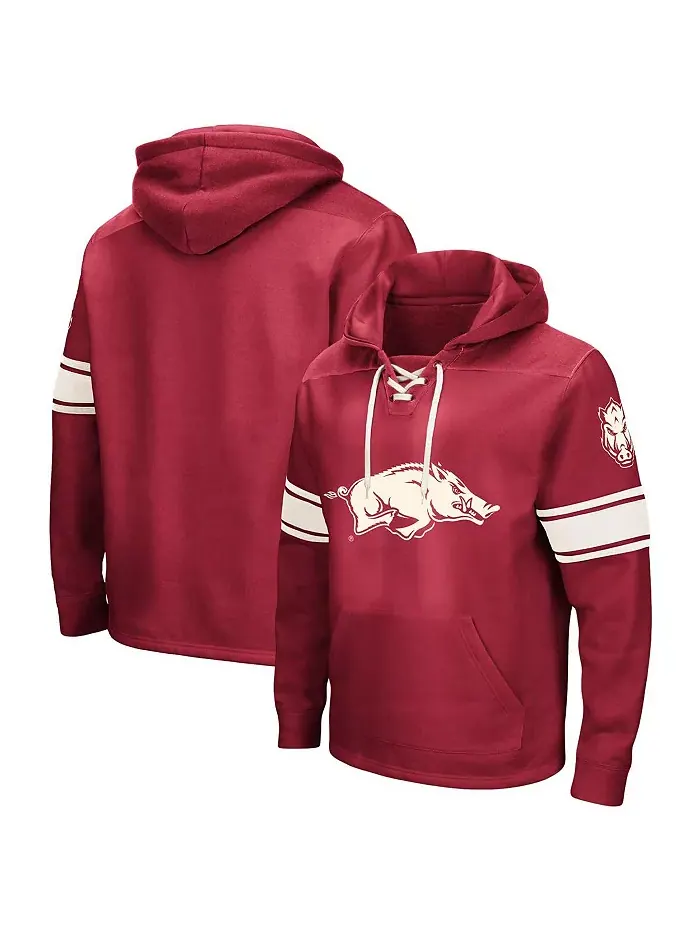 Мужская хоккейная толстовка с капюшоном на шнуровке Cardinal Arkansas Razorbacks больших размеров — изображение 1 из 3