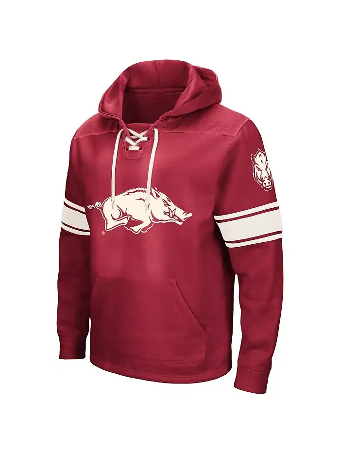 Мужская хоккейная толстовка с капюшоном на шнуровке Cardinal Arkansas Razorbacks больших размеров — изображение 3 из 3