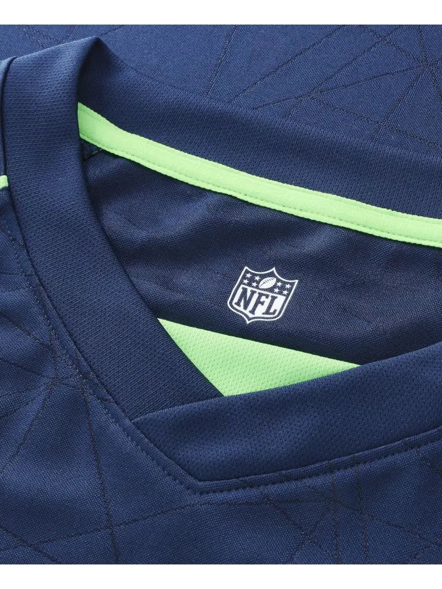 Футболка с V-образным вырезом Football x Football с логотипом Seattle Seahawks Fanatics — изображение 2 из 5, темно-синий