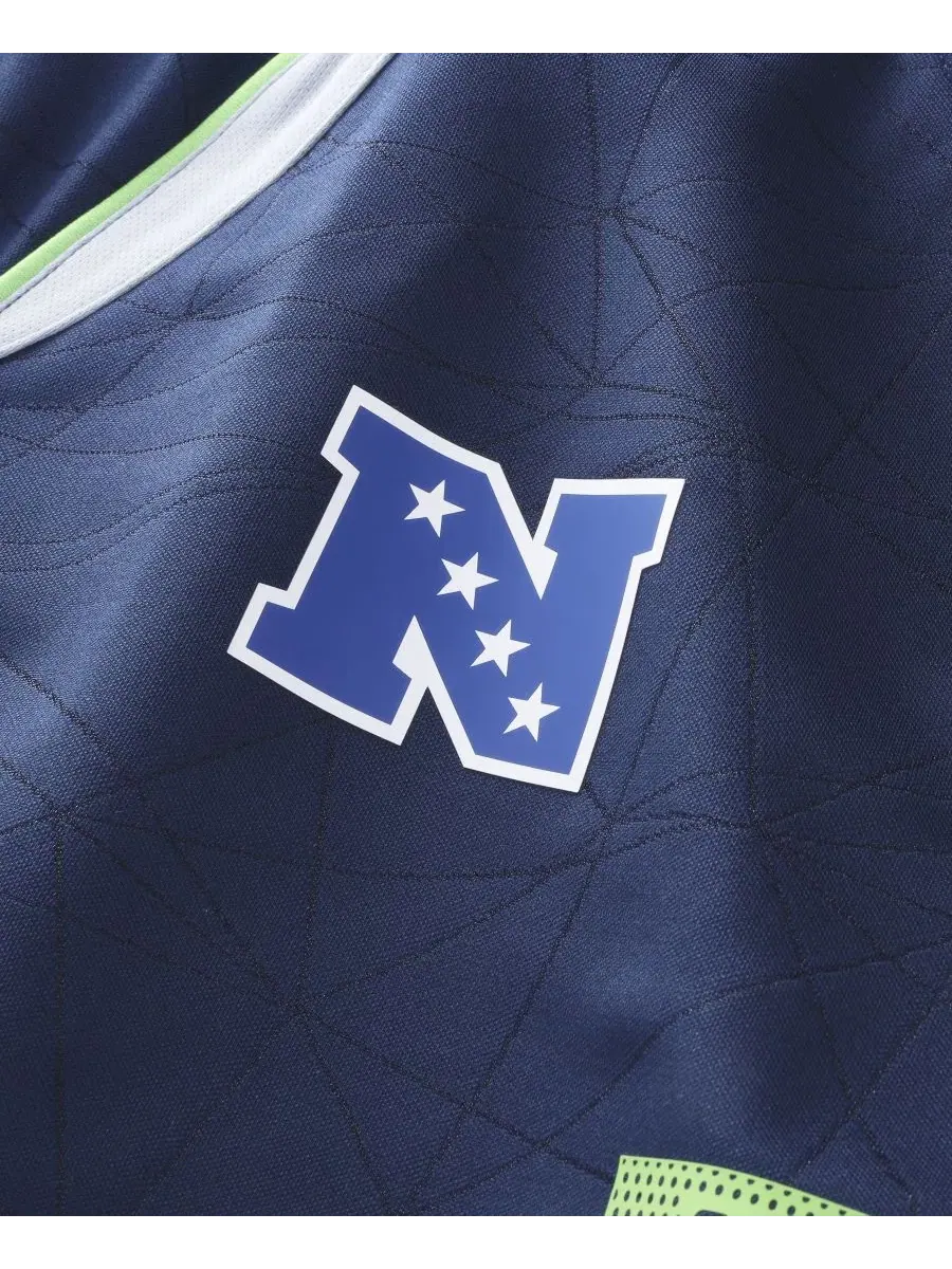 Футболка с V-образным вырезом Football x Football с логотипом Seattle Seahawks Fanatics — изображение 4 из 5, темно-синий