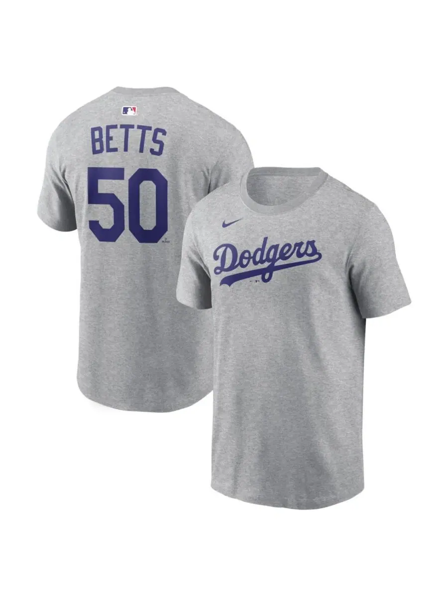 Футболка с принтом Mookie Betts Name Number Heather Gray Nike — изображение 1 из 3, серый