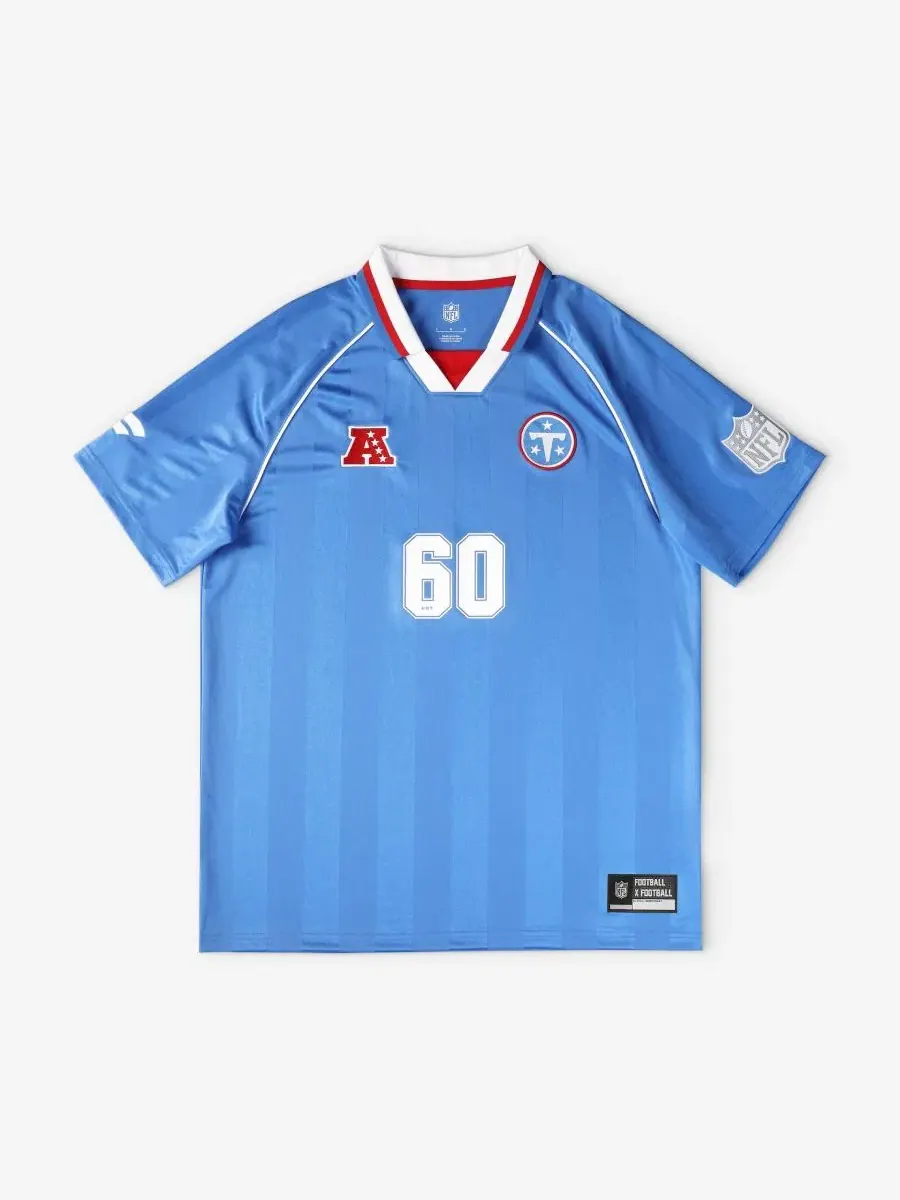 Футболка-поло с V-образным вырезом Tennessee Titans Football x Football Fanatics — изображение 1 из 5, темно-синий