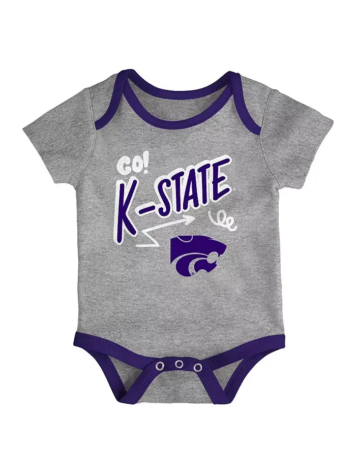 Комплект из 3 боди для игр на весь день для мальчиков и девочек Kansas State Wildcats Outerstuff — изображение 3 из 4