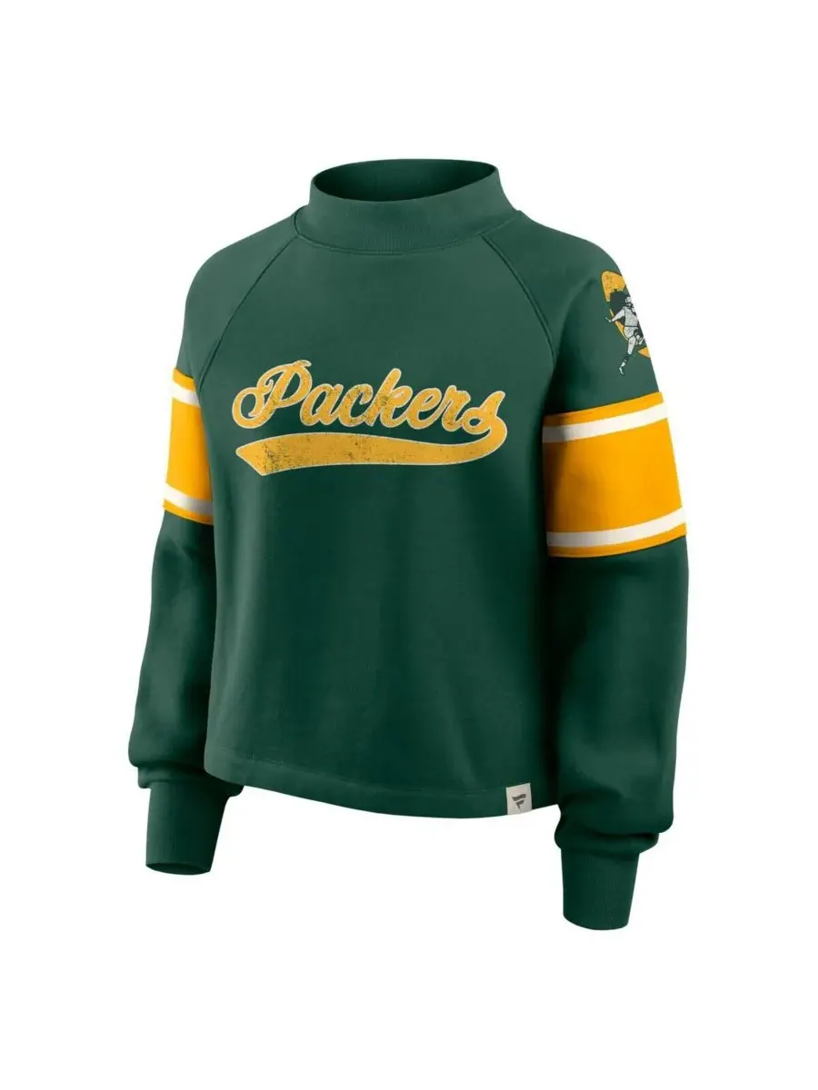 Fanatics Женская зеленая толстовка с высоким воротником Green Bay Packers Oversized Hometown Toss — изображение 2 из 3