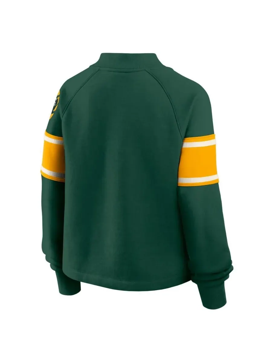 Fanatics Женская зеленая толстовка с высоким воротником Green Bay Packers Oversized Hometown Toss — изображение 3 из 3