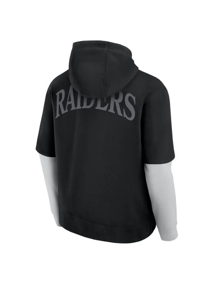 Fanatics Мужская и женская черная толстовка с капюшоном Las Vegas Raiders Sleek Elements — изображение 3 из 3, черный