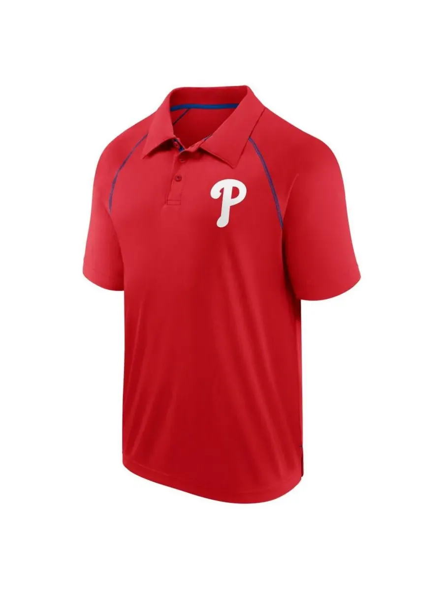Fanatics Мужская красная рубашка-поло Philadelphia Phillies Strong Alone с рукавами реглан — изображение 2 из 3, красный