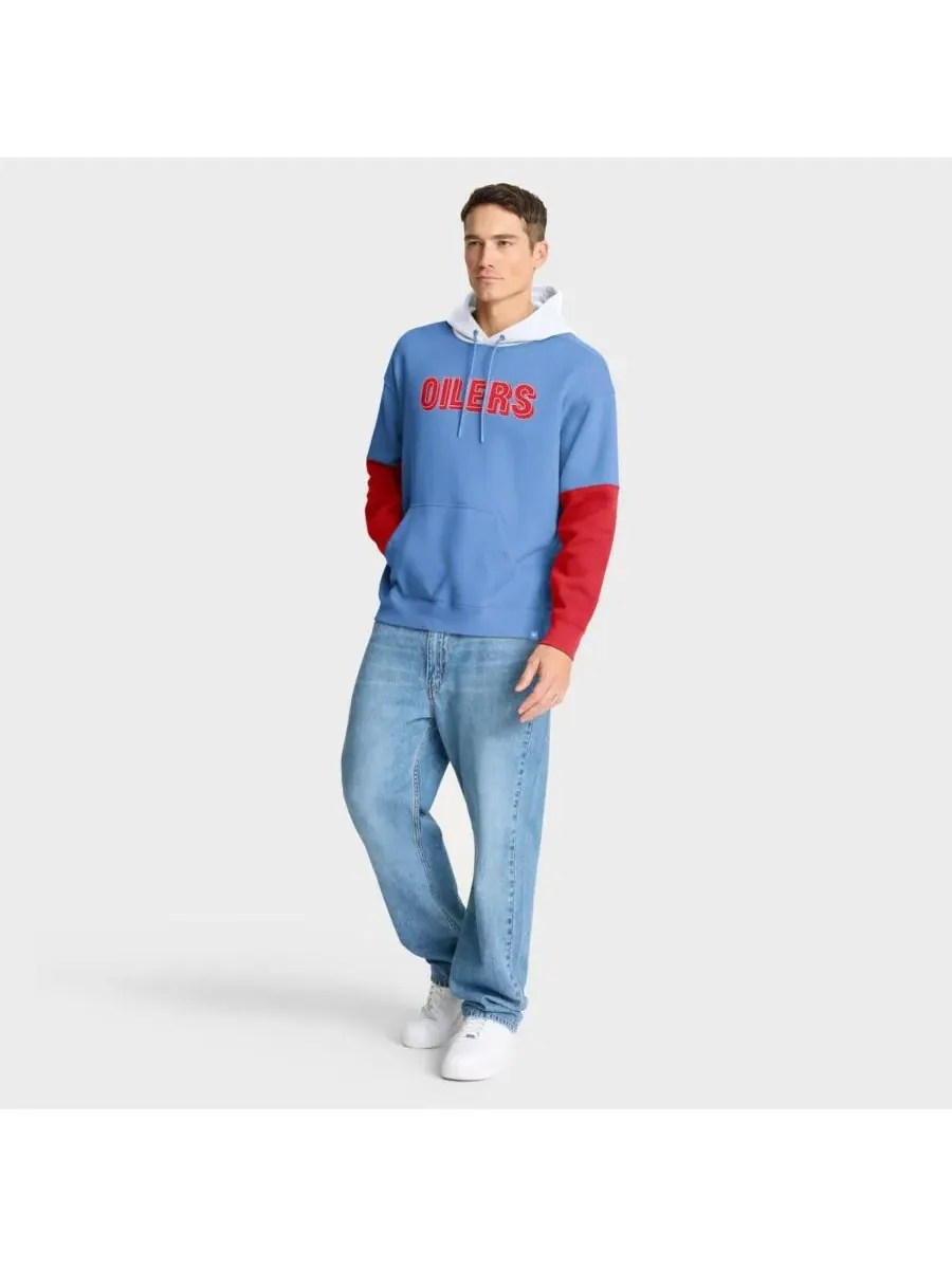 Fanatics Мужская светло-голубая толстовка с капюшоном в стиле ретро с изображением шлема команды — изображение 4 из 5