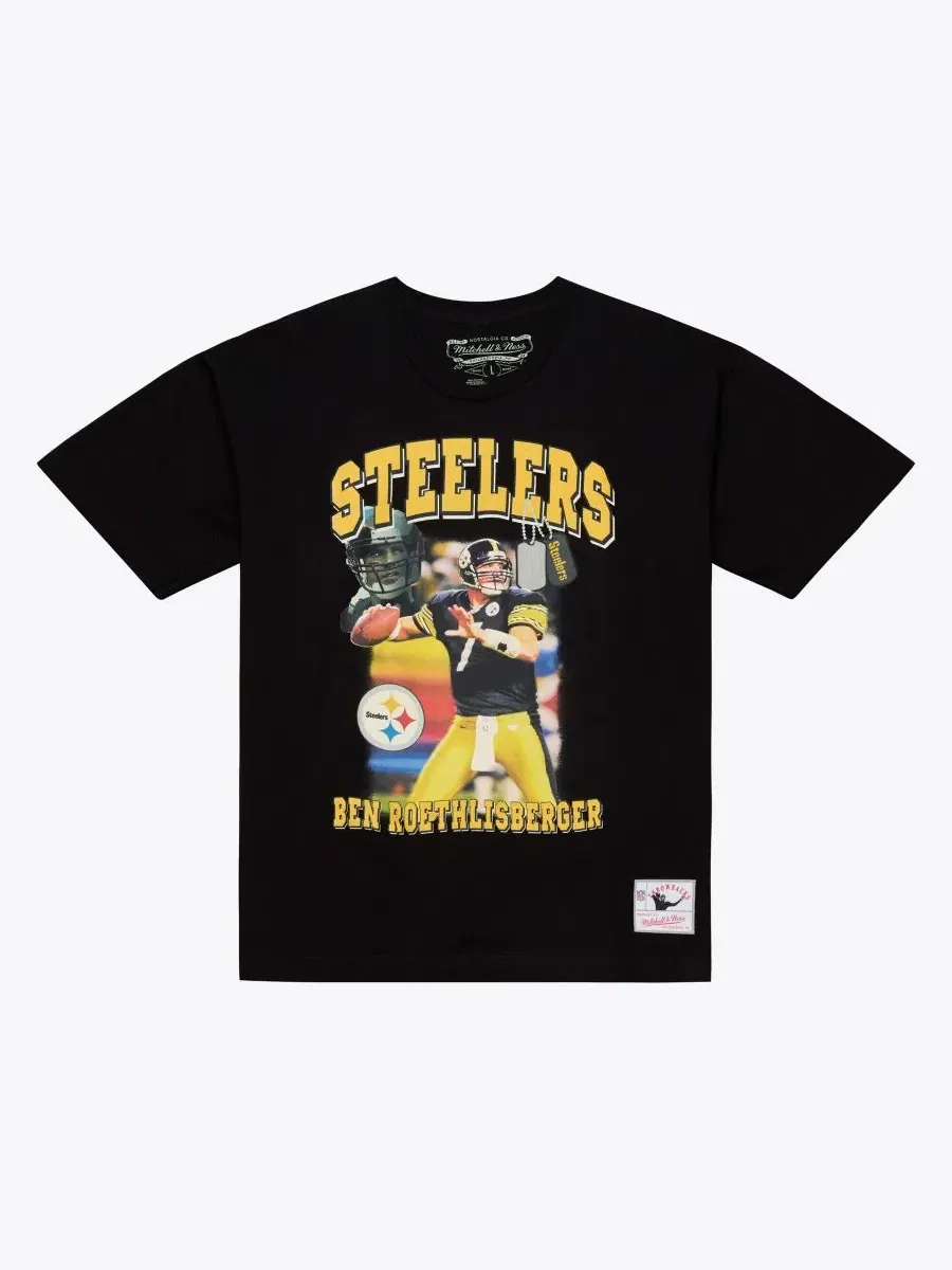 Футболка с принтом Ben Roethlisberger Mitchell & Ness — изображение 1 из 3, черный