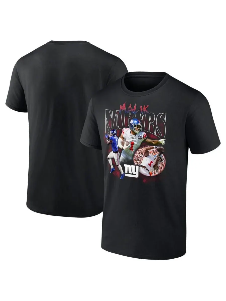 Fanatics Мужская черная футболка с изображением Малика Наберса, игрока команды New York Giants — изображение 1 из 3, черный
