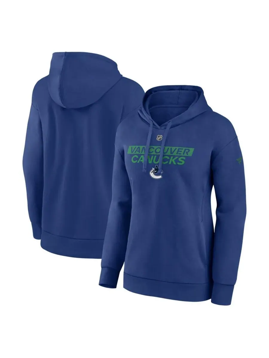 Fanatics Женская синяя толстовка с капюшоном Vancouver Canucks Authentic Pro Core Primary Fleece — изображение 1 из 3, синий