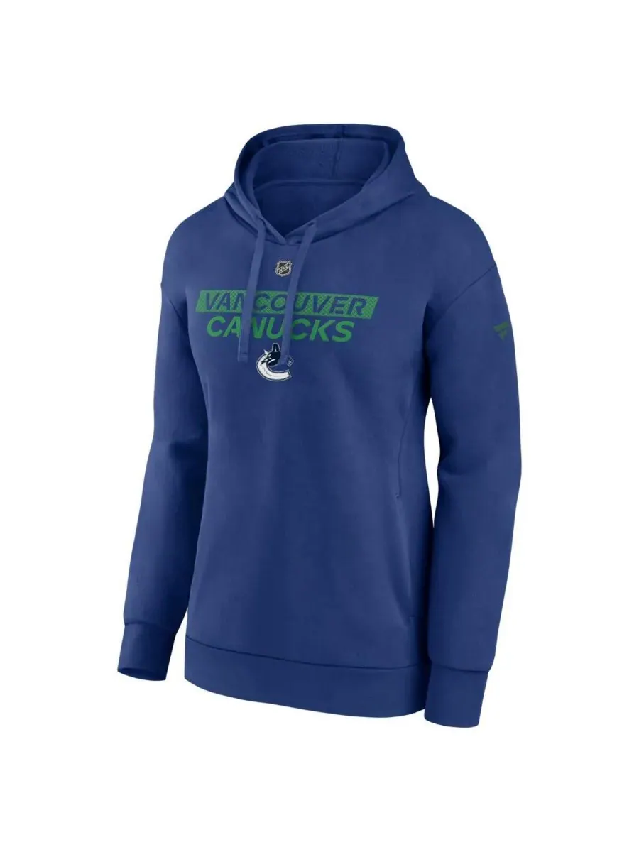 Fanatics Женская синяя толстовка с капюшоном Vancouver Canucks Authentic Pro Core Primary Fleece — изображение 2 из 3, синий