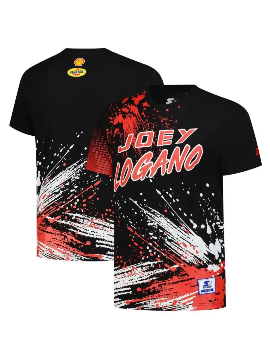 Футболка с принтом Joey Logano Touchdown Extreme Starter — изображение 1 из 3, черный красный