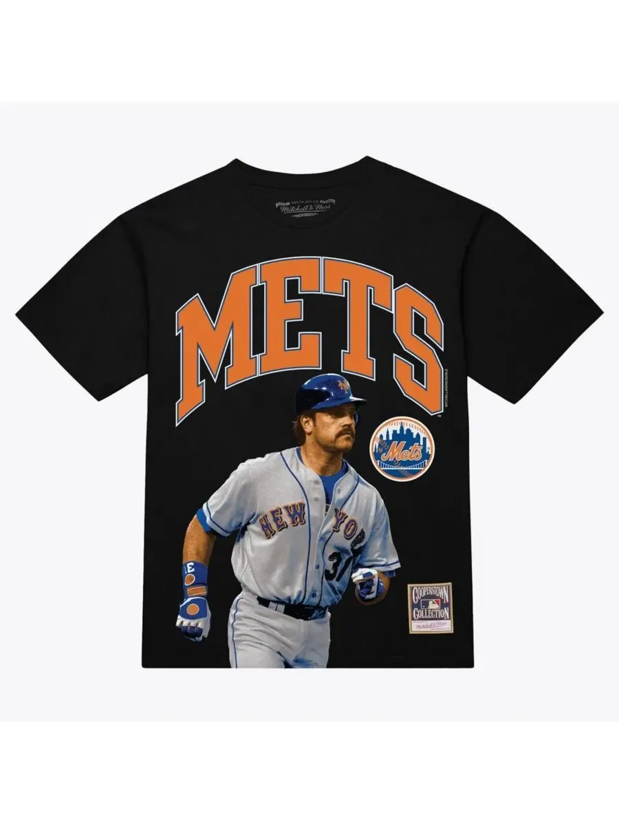 Футболка с принтом Photo Arch Mike Piazza New York Mets, Mitchell & Ness — изображение 1 из 2, черный