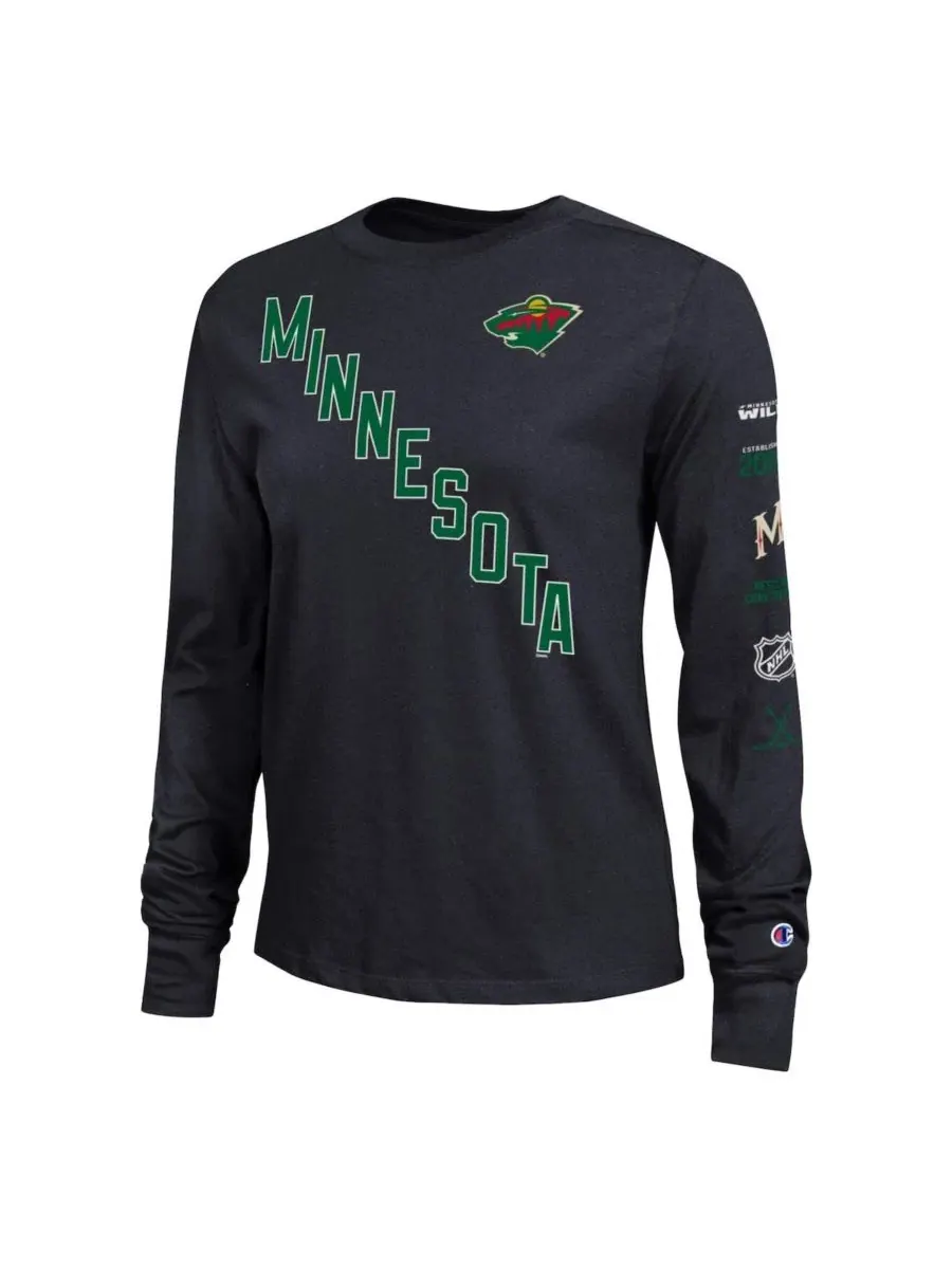 Футболка с длинным рукавом Minnesota Wild Champion — изображение 3 из 3, черный