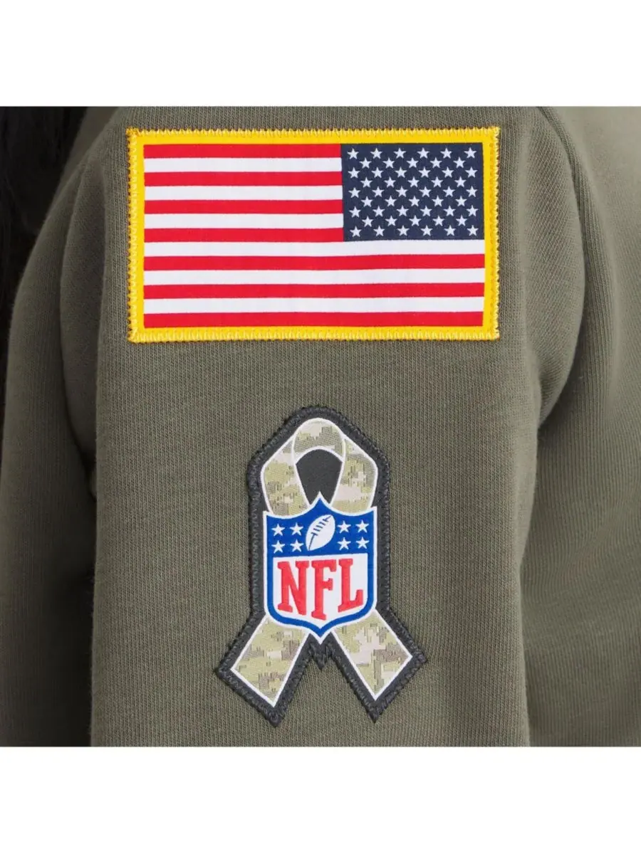 Nike Женская толстовка оливкового цвета Kansas City Chiefs 2025 Salute to Service Sideline Standard — изображение 5 из 5