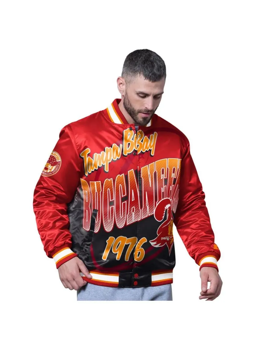 Starter Мужская красная куртка Tampa Bay Buccaneers Retro Pass Rush Varsity с застежкой на кнопках — изображение 1 из 2