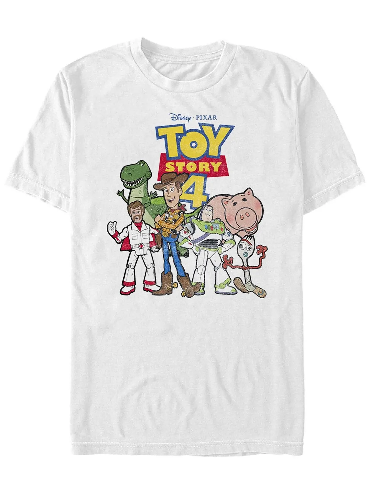 Мужская футболка с короткими рукавами disney pixar toy story 4 new group shot movie logo poster — изображение 1 из 1, белый