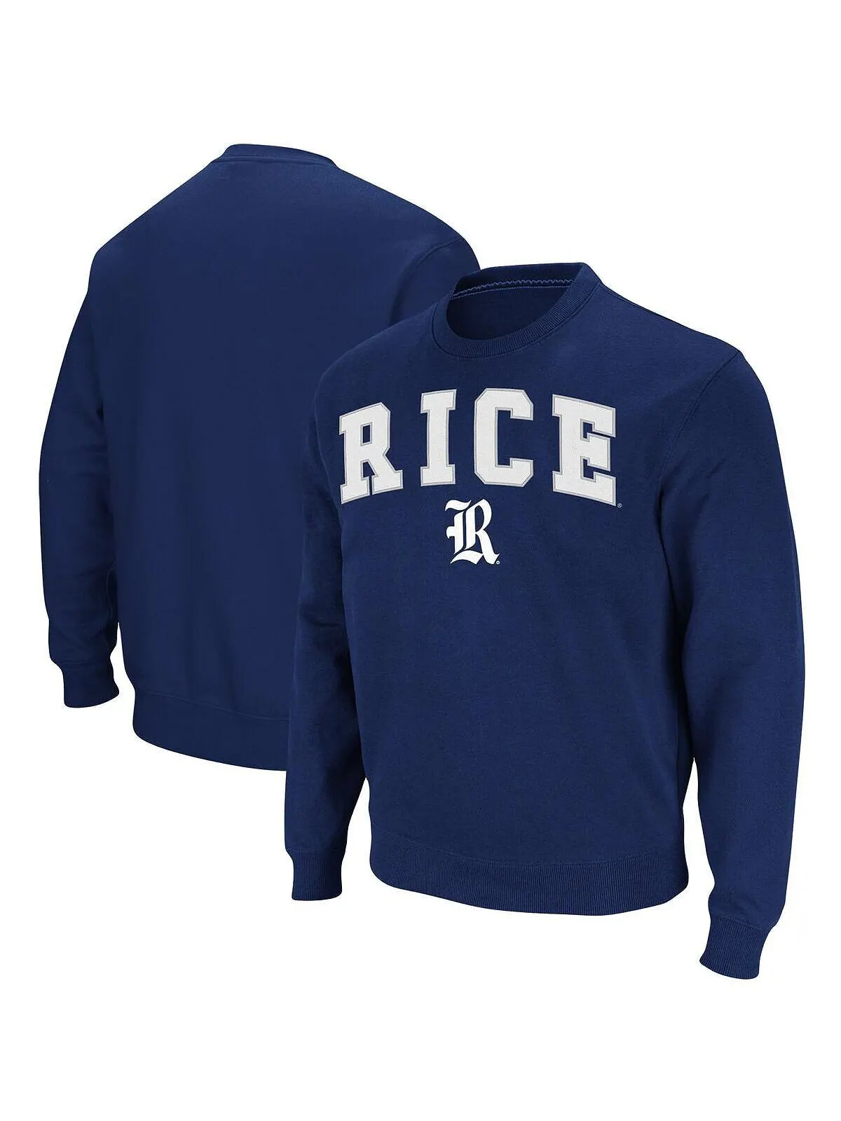 Мужская темно-синяя толстовка из саржевого пуловера rice owls arch & logo tackle Colosseum — изображение 6 из 6, темно-синий