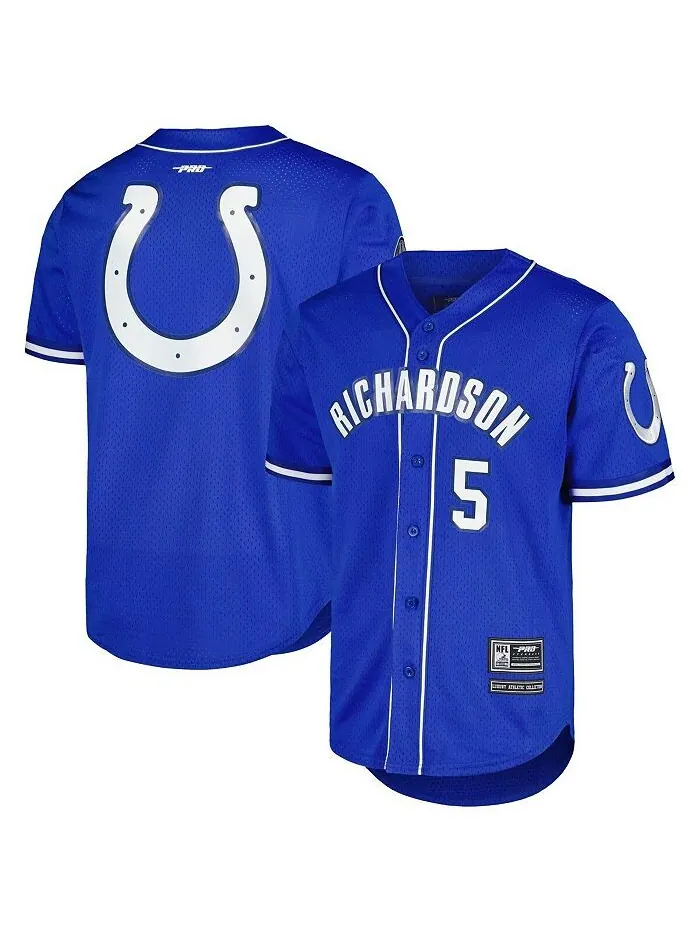 Мужская бейсбольная футболка на пуговицах с сеткой Anthony Richardson Royal Indianapolis Colts Pro — изображение 1 из 3