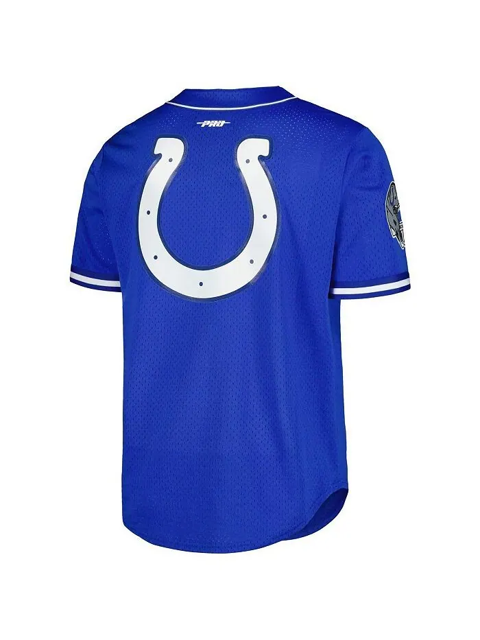 Мужская бейсбольная футболка на пуговицах с сеткой Anthony Richardson Royal Indianapolis Colts Pro — изображение 2 из 3