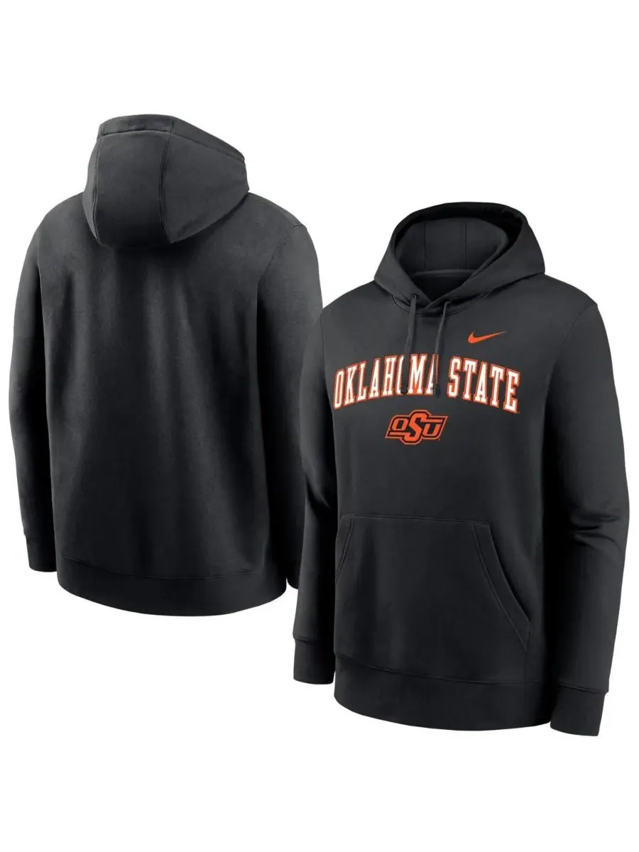 Nike Мужская черная толстовка с капюшоном Oklahoma State Cowboys Club — изображение 1 из 3, черный