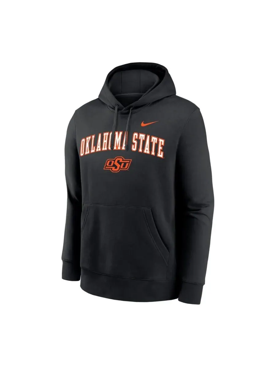 Nike Мужская черная толстовка с капюшоном Oklahoma State Cowboys Club — изображение 2 из 3, черный