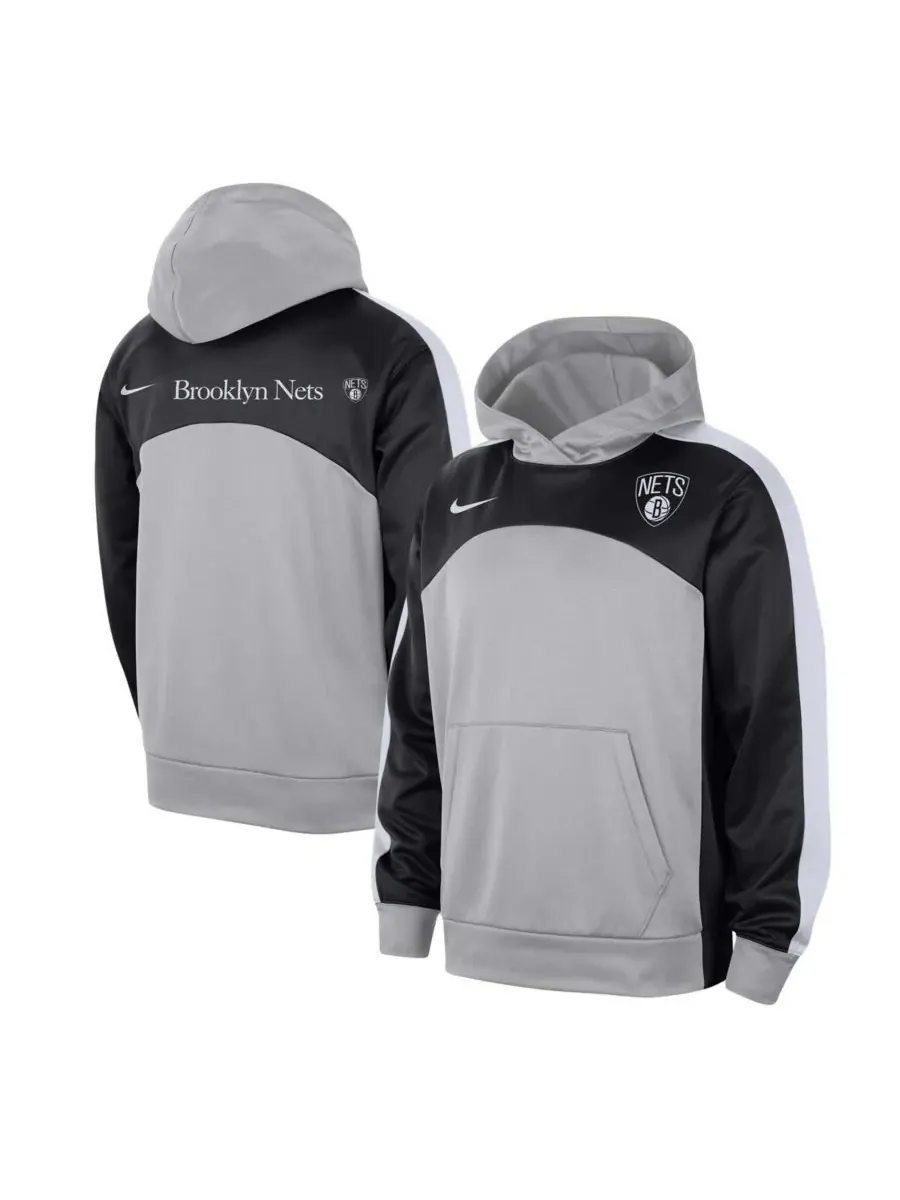 Nike Мужская серебристо-черная толстовка Brooklyn Nets Authentic Starting Five Force Performance — изображение 1 из 3