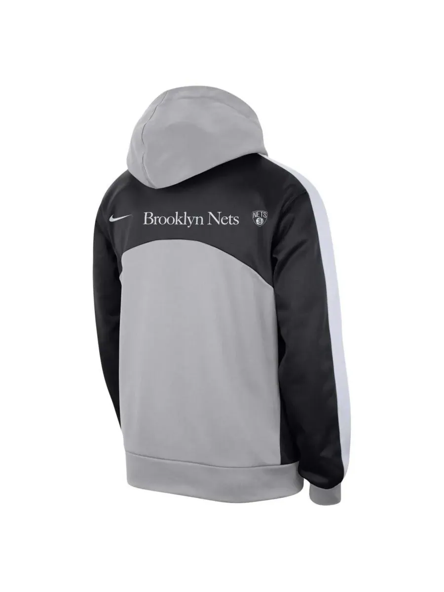 Nike Мужская серебристо-черная толстовка Brooklyn Nets Authentic Starting Five Force Performance — изображение 2 из 3