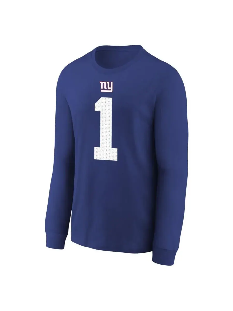 Футболка с длинным рукавом "Big Boys and Girls Malik Nabers Royal New York Giants Player Name — изображение 3 из 3
