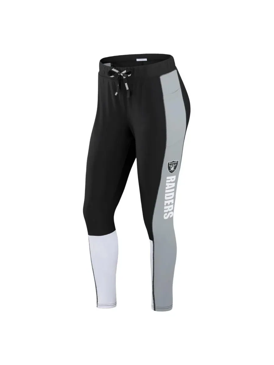 Женские леггинсы Las Vegas Raiders с цветными блоками WEAR by Erin Andrews — изображение 4 из 5, черный серый